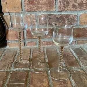 Retired PartyLite Harlequin Amber Swirl Votive Tealight Candle Holders